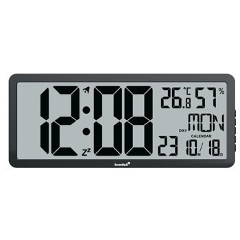 Часовник Levenhuk Wezzer Tick H80, монохроматичен дисплей, цифров, термометър, влагомер, часовник, будилник, календар, черен image