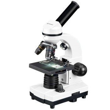 Микроскоп Bresser Junior Biolux SEL 40-1600x, 40-1600x оптично увеличение, включен набор за експерименти, светодиоднo фоново осветление, бял | JAR Computers Bresser Junior Biolux SEL 40-1600x бял