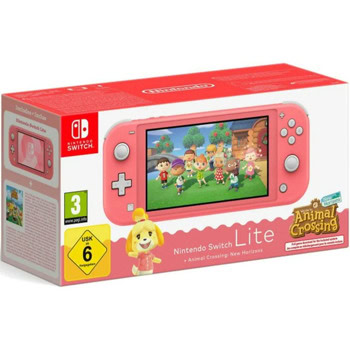 Nintendo Switch Lite Coral + Animal Crossing New H