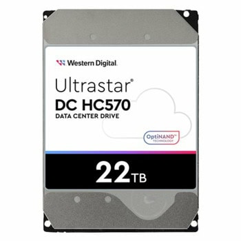 Твърд диск 22TB Western Digital Ultrastar DC HC570 (0F48155), SATA 6Gb/s, 7200 rpm, 512MB кеш, 3.5" (8.89 cm) | JAR Computers Western Digital Ultrastar DC HC570 22TB 0F48155