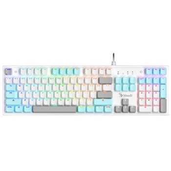 Клавиатура A4tech Bloody S510R, механична, гейминг, Blue Switch, бяла, USB | JAR Computers Bloody S510R, Blue Switch, Бяла