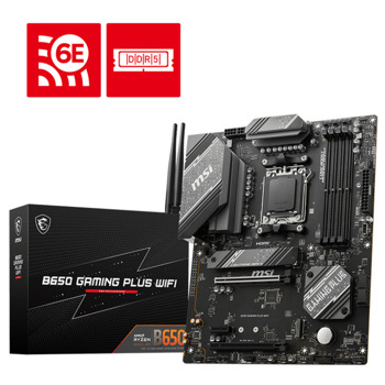 Дънна платка MSI B650 GAMING PLUS WIFI, B650, AM5, DDR5, PCI-E 4.0 (HDMI&DP), 2x M.2, 4x SATA 6Gb/s, 4x USB 3.2 Gen 1 Type-A, 1x USB 3.2 Gen 2x2 Type-C, Wi-Fi 6E, Bluetooth, ATX | JAR Computers MSI B650 GAMING PLUS WIFI