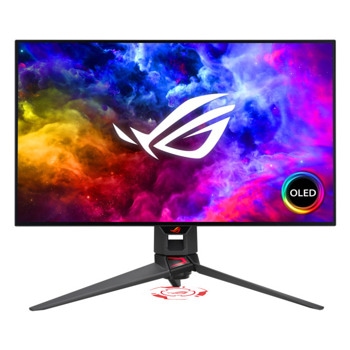 Монитор Asus ROG Swift PG27AQDM, 26.5" (67.31cm), OLED панел, 240Hz, WQHD, 0.03ms, 1 500 000:1, 1000cd/m2, DisplayPort HDMI, USB | JAR Computers ASUS ROG Swift PG27AQDM