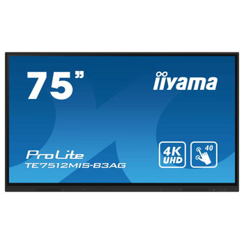 Интерактивен дисплей IIYAMA TE7512MIS-B3AG, 75" (190.5 cm) 4K/UHD IPS тъч дисплей, HDMI, VGA, USB, USB-C, RS232, Wi-Fi, Bluetooth, LAN | JAR Computers IIYAMA TE7512MIS-B3AG