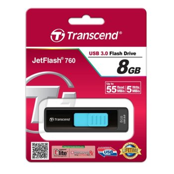 Transcend 8GB JETFLASH 760 (Blue), USB 3.0