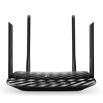Рутер TP-Link Archer C6 (v2), 1200Mbps, 2.4GHz(300Mbps)/5GHz(867Mbps), Wireless AC, 4x LAN1000, 4x ненасочени антени, MU-MIMO | JAR Computers TP-Link Archer C6