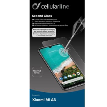 Cellularline Second Glass Capsule за Xiaomi Mi A3