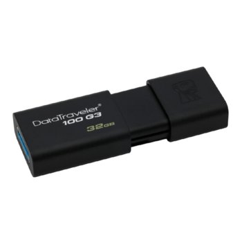 Памет 32GB USB Flash Drive, Kingston DataTraveler100, USB 3.0, черна | JAR Computers 32GB USB Flash
