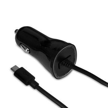 Зарядно за кола MediaRange MRMA101-02, от авт. запалка към MicroUSB (м), черен, 2.4 A | JAR Computers MediaRange Car Charger MRMA101-02