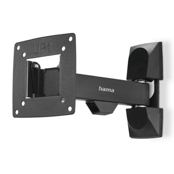 Стойка за телевизор Hama 220820, за стена, за екрани от 10" до 26", VESA до 100x100, до 15kg, регулируема, черна | JAR Computers Стойка за телевизор Hama 220820