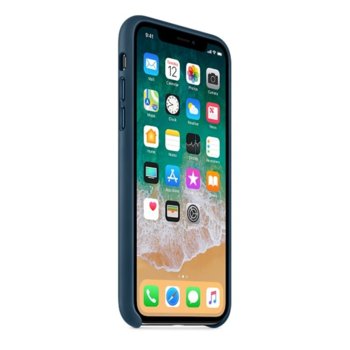 Apple iPhone X Leather Case - Cosmos Blue