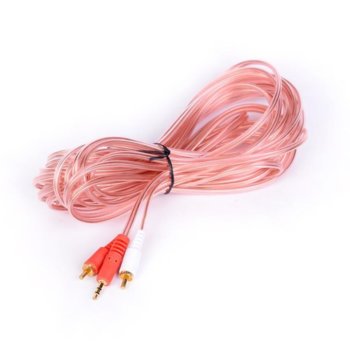 Кабел Royal CABLE-2RCA-3.5 / 1000HQ, от 3.5mm жак(м) към 2x чинч(м), 10m, розов | JAR Computers Royal CABLE-2RCA-3.5 / 1000HQ 21014410