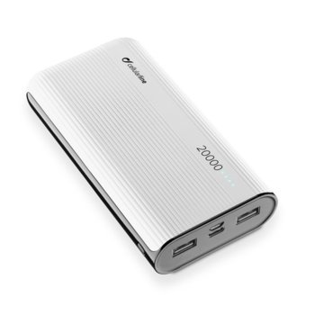 Външна батерия/power bank/ Cellularline PowerTank, 20000 mAh, бяла | JAR Computers Външна батерия Power Tank 20000 mAh