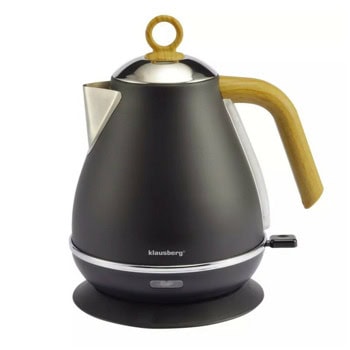 Електрическа кана Klausberg KB 7706, вместимост 1.7 литра, корпус от неръждаема стомана, 2200W, черна | JAR Computers Електрическа кана Klausberg KB 7706