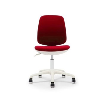 Детски стол RFG Lucky White, дамаска, червена седалка, червена облегалка image