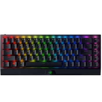 Клавиатура Razer BlackWidow V3 Mini (RZ03-03890100-R3M1), безжична, гейминг, механична, жълти Razer Linear суичове, US подредба, черна, Bluetooth, USB | JAR Computers Razer RZ03-03890100-R3M1