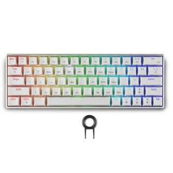 Клавиатура Spartan Gear Pegasus 2 RGB White, жична/безжична, механична, червени суичове, гейминг, RGB подсветка, бяла, Bluetooth, USB | JAR Computers Spartan Gear Pegasus 2 RGB White 085611