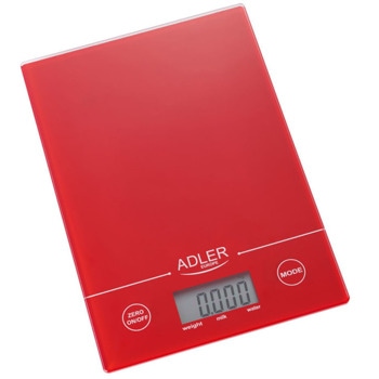 Кухненски кантар Adler AD 3138r, дигитален, до 5 кг капацитет, LCD екран, червена image