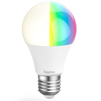 LED крушка Hama WLAN LED 176581, E27, 10W, 806 lm, 2700K - 6500К, топло бялa, RGB, димираща, Wi-Fi | JAR Computers HAMA WLAN LED 176581