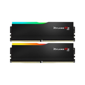Памет 64GB (2x32GB) DDR5 6000MT/s, G.Skill Ripjaws M5 RGB Black XMP, F5-6000J2836G32GX2-RM5RK, 1.4V | JAR Computers G.Skill F5-6000J2836G32GX2-RM5RK
