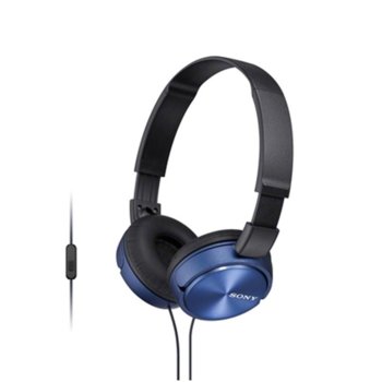 Слушалки Sony MDR-ZX310AP, 30 mm драйвери, сини | JAR Computers Sony Headset MDR-ZX310AP blue