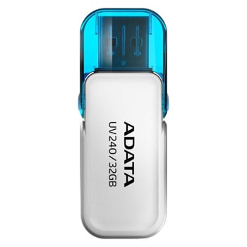Памет 32GB USB Flash Drive, A-Data UV240, USB 2.0, бяла | JAR Computers Adata 32GB UV240 AUV240-32G-RWH