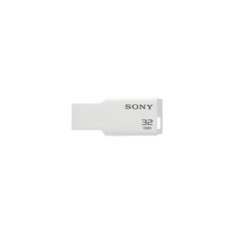 32GB USB Flash, Sony Tiny, бял, USB 2.0