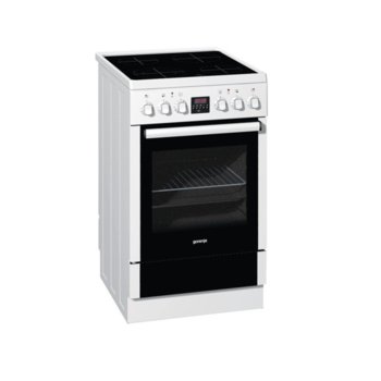 Готварска печка Gorenje EC57335AW, клас А, 9300W, 59л. обем, 4 нагревателни зони, механично управление, електронен часовник, бяла | JAR Computers Gorenje EC57335AW GJ325402