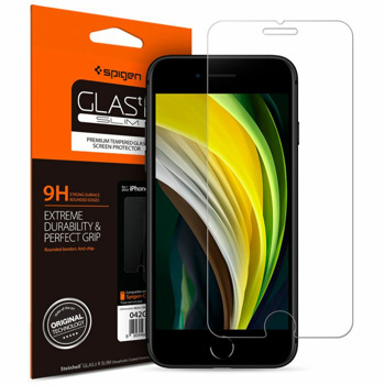 Протектор от закалено стъкло /Tempered Glass/ Spigen AGL01374 за Apple iPhone SE (2022)/SE (2020)/8/7, 9H твърдост | JAR Computers Протектор Spigen AGL01374