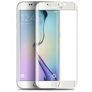 3D Протектор от закалено стъкло /Tempered Glass/ за Samsung Galaxy S6 Edge Plus, извити ръбове, бяло | JAR Computers Протектор от закалено стъкло Samsung S6 Edge Plus
