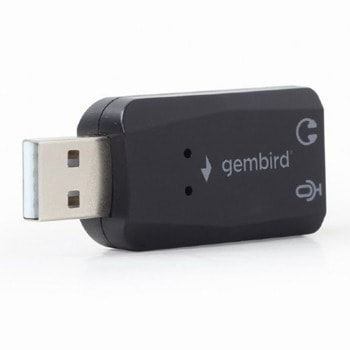 Звукова карта Gembird Virtus Plus (SC-USB2.0-01), USB, черна image