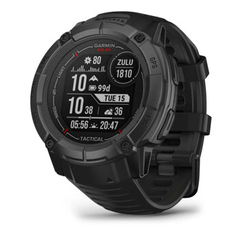 Смарт часовник Garmin Instinct 2X Solar Tactical Edition Black, 1.1" x 1.1" (2.7 x 2.7cm), MIP дисплей, до 60 часа време на работа в GPS режим, пулсомер, слънчево зареждане, GPS, фитнес режими, черен | JAR Computers Garmin Instinct 2X Solar Tactical Edition Black