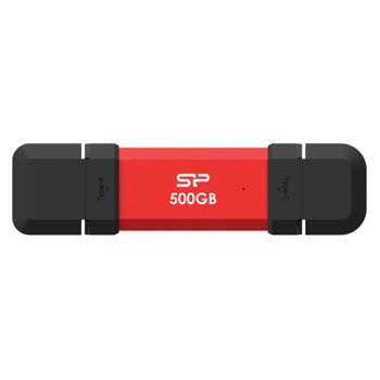 Памет SSD 500GB, Silicon Power UC3S72 Red, USB-A + USB-C, скорост на четене до 1050MB/s, скорост на запис до 850MB/s | JAR Computers Памет SSD 500GB Silicon Power UC3S72 Red