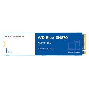 Памет SSD 1TB, Western Digital Blue SN570 (WDS100T3B0C), NVMe, M.2 (2280), скорост на четене 3500 MB/s, скорост на запис 3000 MB/s image