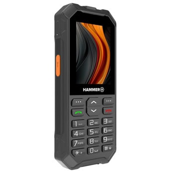 Смартфон MyPhone Hammer 6 LTE (черен), поддържа 2 sim карти, 2.4" (6.1 сm) IPS QVGA дисплей, едноядрен Unisoc T107, 48MB RAM, 128GB flash памет (+ microSD слот), 2 MPix камера, 163g | JAR Computers MyPhone Hammer 6 LTE TEL000928