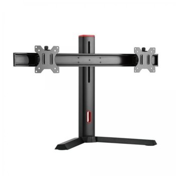 Стойка за монитор White Shark Rhamses II, за 2 монитора, до 17-27", VESA 100 x 100, до 2x 7кг, за плот, черна | JAR Computers White Shark GMS-3202