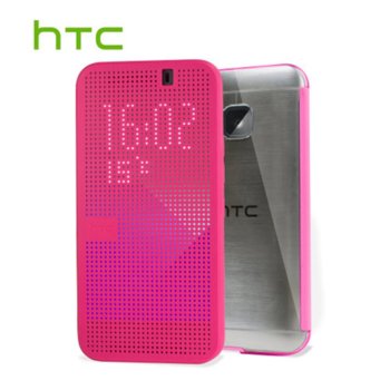Калъф за HTC One M9, отваряем, кожен, Dot Matrix, HTC, розов | JAR Computers HTC Dot Matrix Pink for HTC One M9