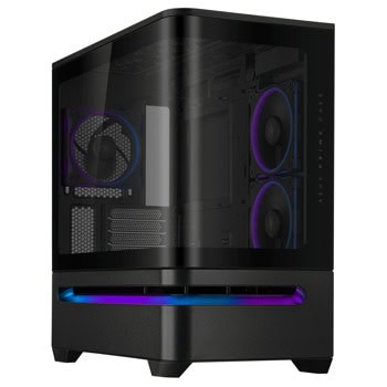 Кутия Asus Prime AP202 ARGB, mATX/Mini-ITX, 1x USB 3.2 USB-C, 3x 120mm вентилатора, с прозорец, черна, без захранване | JAR Computers Кутия Asus Prime AP202 ARGB черна