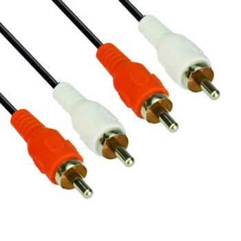 Кабел VCom CV022-1.8m, от 2x RCA(м) към 2x RCA(м), 1.8m, черен | JAR Computers VCom CV022-1.8m