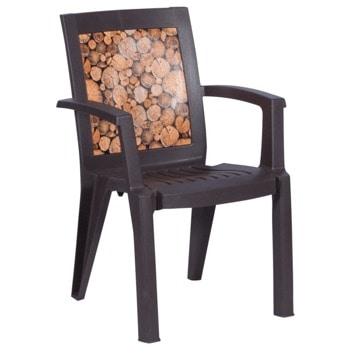 Градински стол Carmen MELISA, до 100кг. макс. тегло, полипропилен, тъмнокафяв image