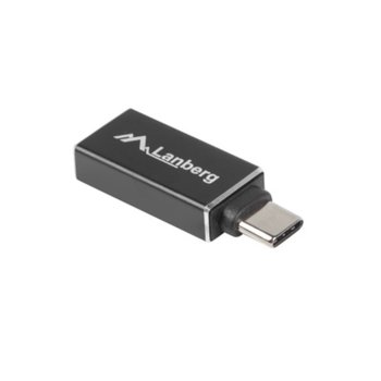 Преходник Lanberg AD-UC-UM-02, от USB Type C(м) към USB Type A(ж), черен | JAR Computers Lanberg AD-UC-UA-02