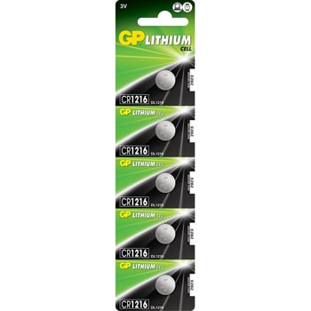 Батерии литиеви, GP CR1216-7U5, CR1216, 3V, 5бр. в блистер, цена за 1бр. | JAR Computers GP CR1216-7U5