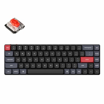 Клавиатура Keychron K7 Pro QMK/VIA (K7P-H1), механична, Hot-Swappable Low Profile Gateron Red суичове, безжична, гейминг, Tenkeyless, RGB подсветка, черна, USB, Bluetooth | JAR Computers Keychron K7 Pro QMK/VIA K7P-H1