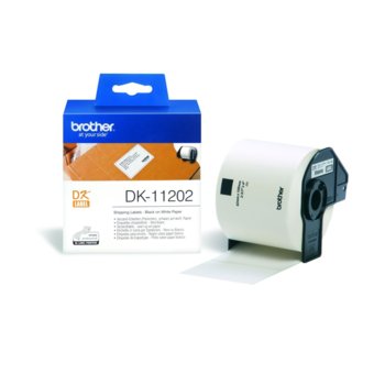Лента за етикетен принтер Brother тип DK, черно върху бяло, 62mm x 100mm, 300 бр, PN: DK-11202 | JAR Computers Brother DK-11202 Shipping Labels