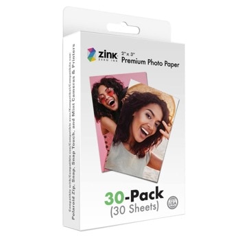 Фотохартия Polaroid Zink 2x3 (30 Pack), 2 x 3 inch, за Polaroid Snap, Snap Touch, Zip, Mint Cameras and Printers, 30 листа image