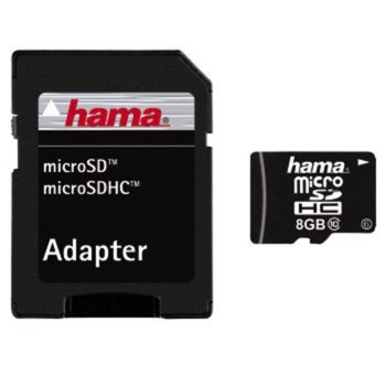 HAMA 8GB microSDHC Class10 +adapter