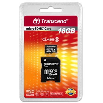 Transcend 16GB microSDHC (1 adapter - Class 6)