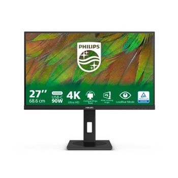 Монитор Philips 27B1U3900/00, 27" (68.58cm) IPS панел, 4K/UHD, 4ms, 50 000 000:1, 350cd/m2, DisplayPort, HDMI, USB, USB-C | JAR Computers Philips 27B1U3900/00