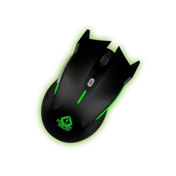 Мишка KEEPOUT XPOSEIDONB, лазерна (4000dpi), USB, чернa, 6 програмируеми бутона, 9 тежести по 4 гр, зелена подсветка | JAR Computers KEEPOUT XPOSEIDONB