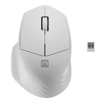 Мишка Natec Siskin 2, оптична (1600dpi), безжична, Bluetooth, USB, бяла | JAR Computers Мишка Natec Siskin 2 White NMY-1972